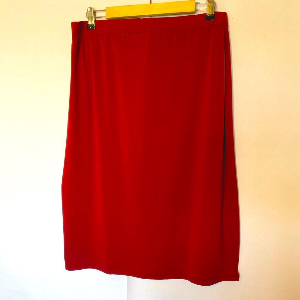 Simply Styled Red Stretch Pencil Skirt XL | Classic Knee-Length Work Skirt - Picture 10 of 10